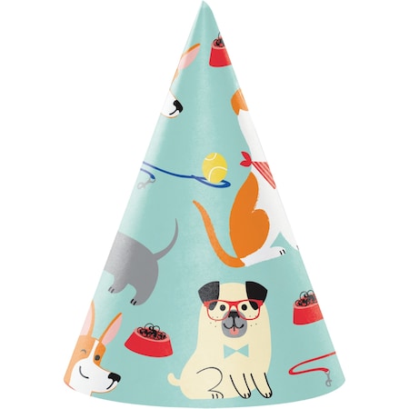 Creative Converting Dog Party Party Hats, 4.25"x6.25", 48PK 336669